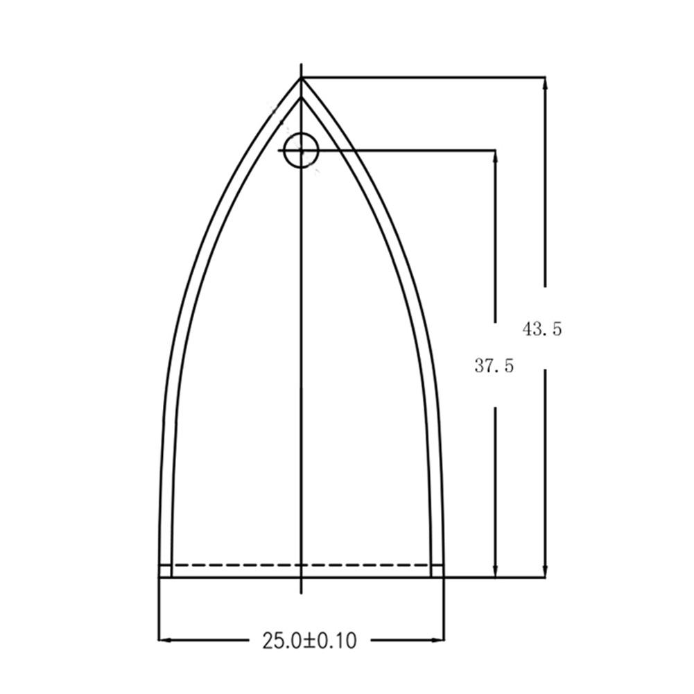 1 Schraubenlöcher Truss Rod Abdeckung 43,5x25x1,8MM Ca.3g
