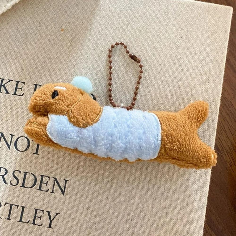 PP Cotton Dachshund Keychain Cartoon Puppy Bag Hanging Decoration Key Holder Pendant  Couple Gift