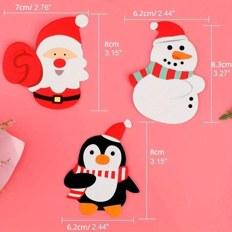 50Pcs/set Christmas Lollipop Paper Cards Cartoon Santa Claus Penguin Snowman Kids Candy Gifts Package Wrapping New Year Party Decoration