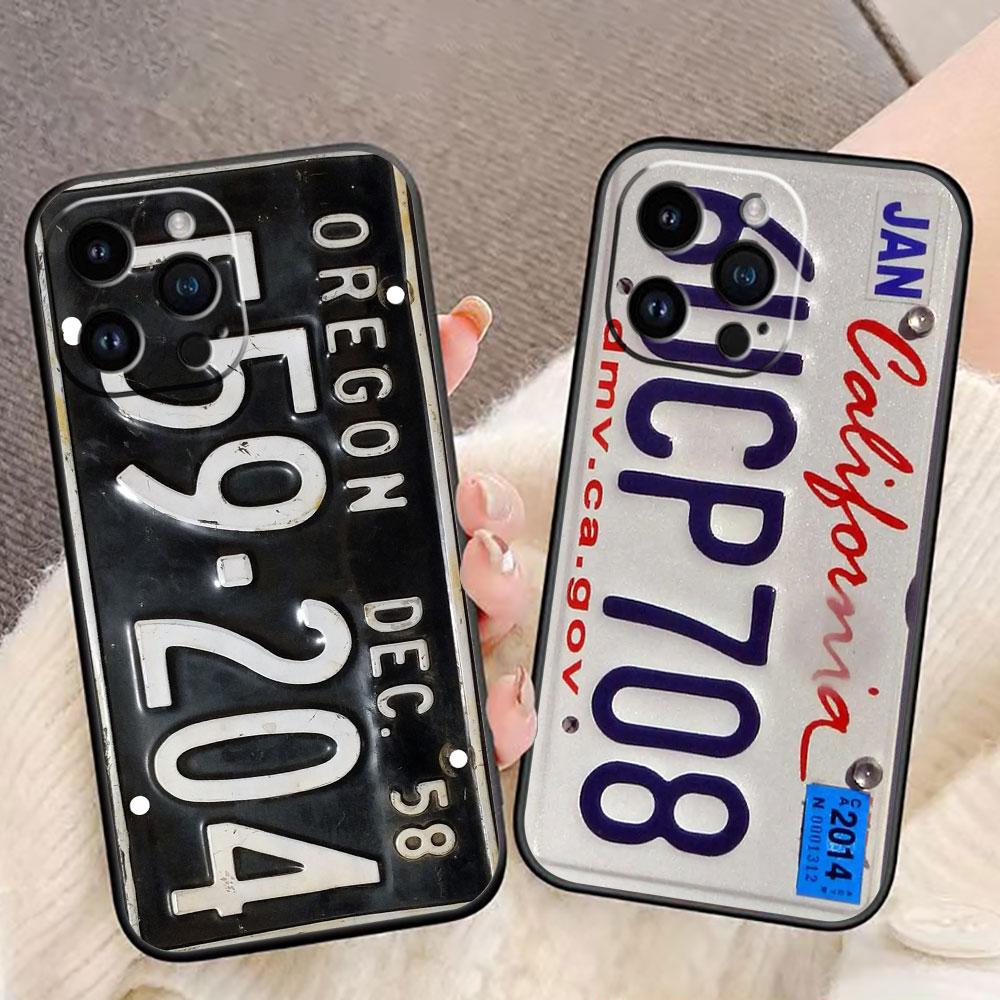Lucky License Plate Number Cover Phone Case For Iphone Apple 17 AIR 16E 16 15 14 13 12 11 Pro XR Max 8 7 Plus TPU Case Shell