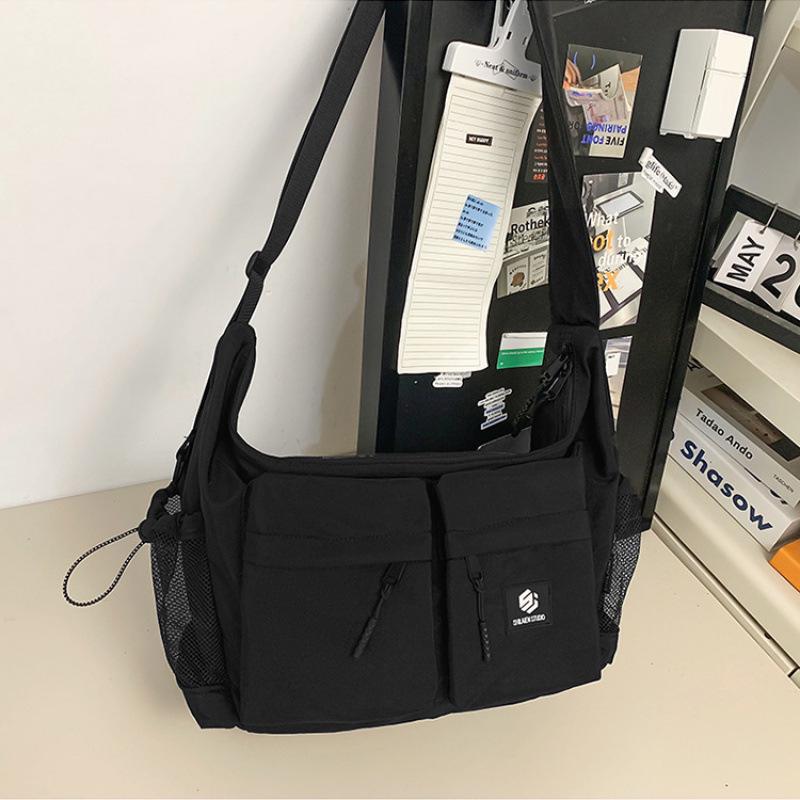 Модная сумка-мессенджер унисекс через плечо: Большая вместимость, легкий, идеально подходит для спецодежды чёрный