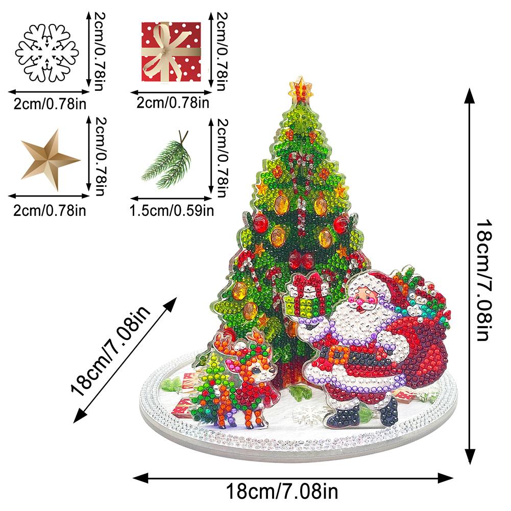 Christmas Diamond Art Table Decor Desktop Diamond Painting Ornament Kits Art Kits For Xmas Tree & Claus Table Office Home Decora