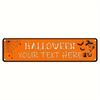 Halloween Custom Tin Sign 40x10cm | 6 Designs, Personalized Text, Indoor/Outdoor Wall Art