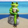 Frog Garden Statue Ornament: Outdoor/Indoor Resin Decor