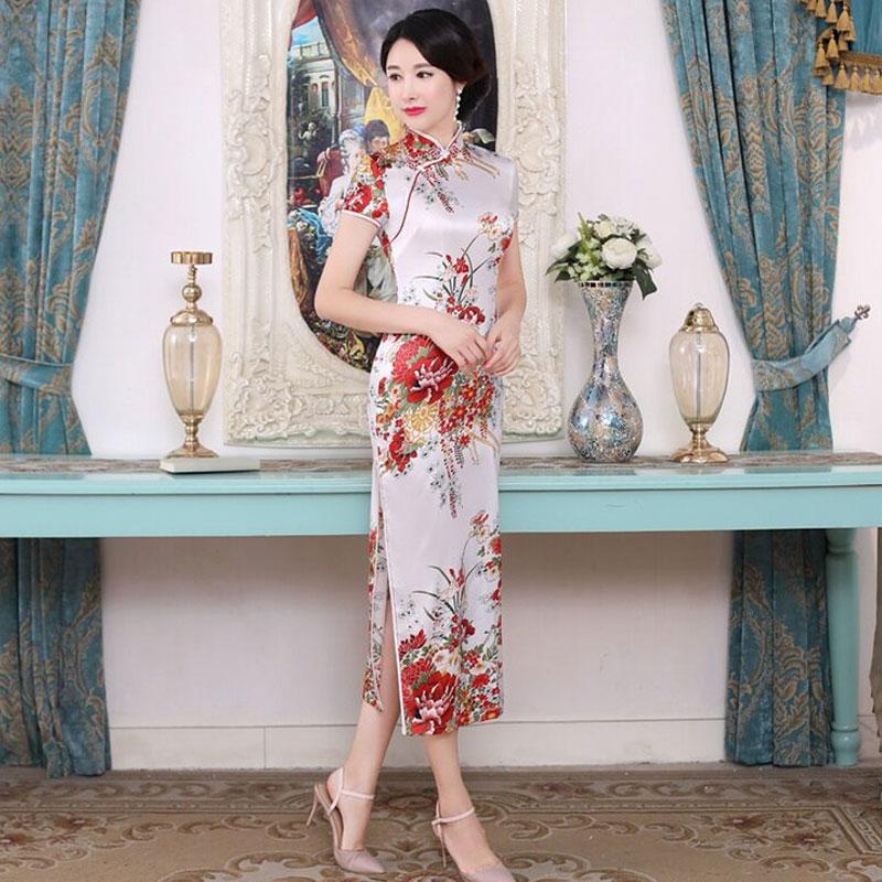 12 Colors Elegant Chinese Cheongsam Dress Women's Traditional Chinese Dress Qipao Costume