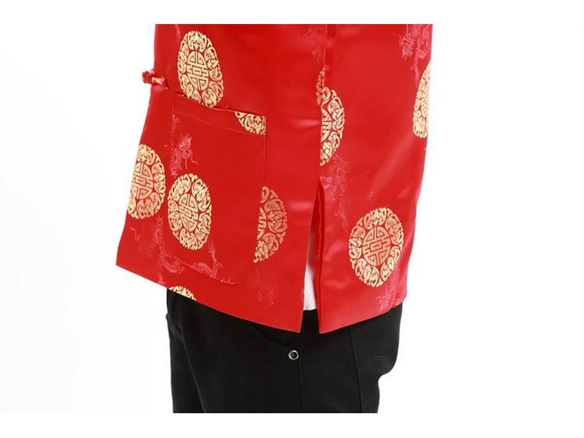 Chinese Style Tang Suit for Couples - Men's & Women's Spring/Autumn Long Sleeve Celebration Coat for Middle-Aged & Elderly
