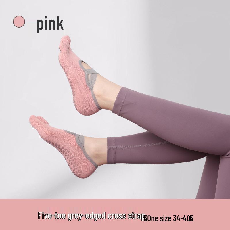 Women's Non-Slip Five-Finger Yoga Socks - Summer Invisible Socks for Indoor Fitness, Pilates, and Sports.