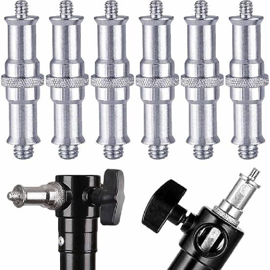 4 PCS Standard 1/4 to 3/8 inch Metal Convertor Threaded Screw Tripod Adapter Spigot Stud for Flash Holder, Studio Light Stand, Ball Head (Copper)