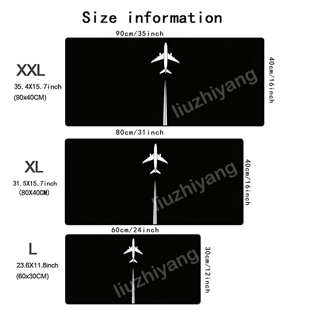 Abstract Airplane Art Mouse Pad Large Computer Office Game Table Mat Rubber Antislip Stitched Keyboard Mats 90x40 Xxl Desk Pads