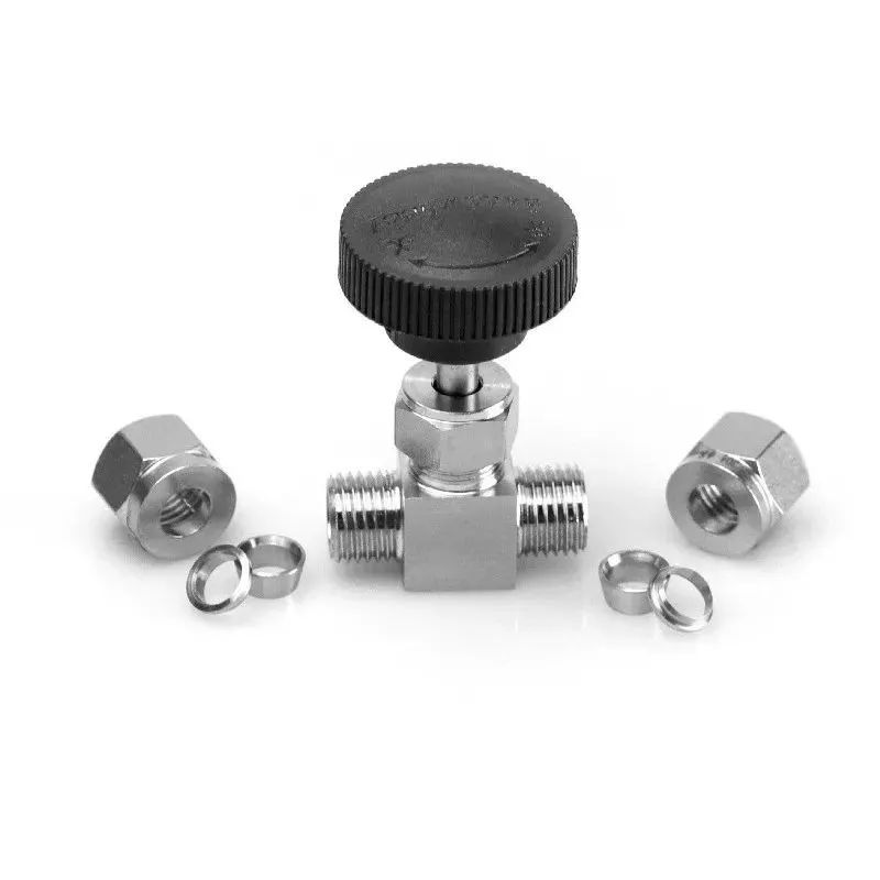 304 Stainless Steel Ferrule Valve, Double Ferrule Straight-through Valve 8mm, 1x 304 Stainless Steel Ferrule