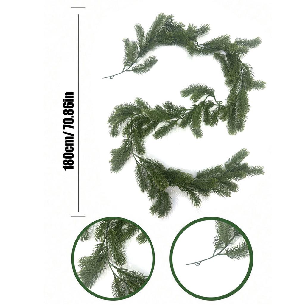 Christmas Artificial Pine Needle Dog Tail Rattan Wall Hanging Green Plant Decor For Home Shopping Diy Decorations Ornaments