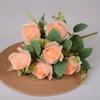 7 Heads Real Happy Flower 8 Colors Mini Natural Simulated Rose Photography Photo Gift Rose Flowers Decorative Home Decorative