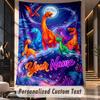 Dinosaur (64) Theme Custom Tapestry Personalized Custom Name Text Wall Hanging Tapestry Home Decor Background Cloth