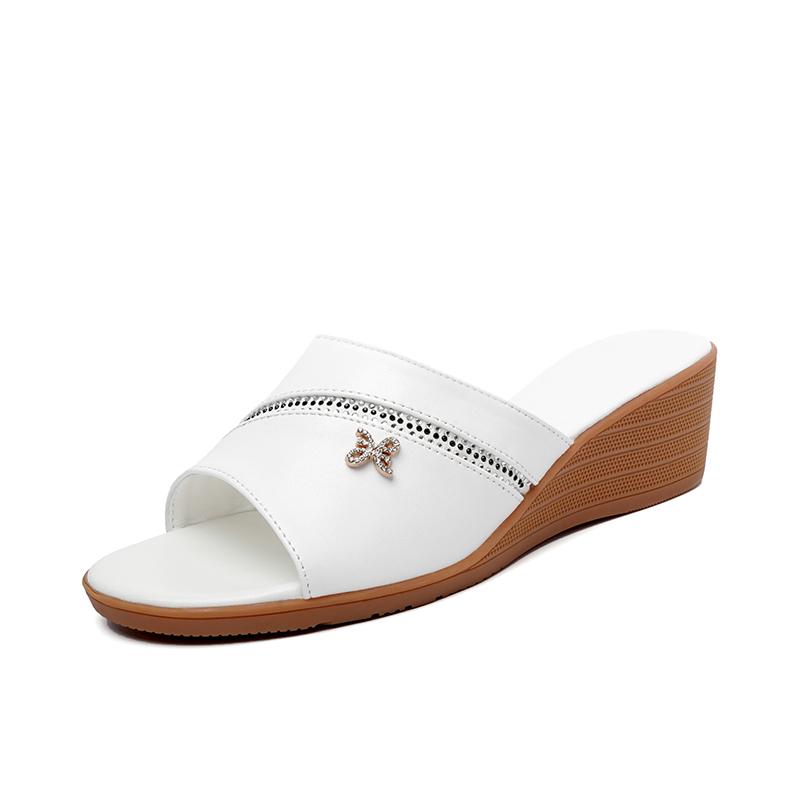 Fashion AIYUQI Women Slippers Large Size 41 42 43 Wedge Mom Summer Slippers 2024 New Casual Women Sandals One Line Slippers Ladies