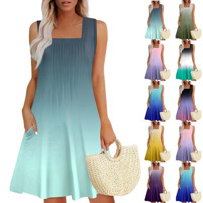 Womens Summer Dresses Loose  Sleeveless Sundresses Dress With Pockets