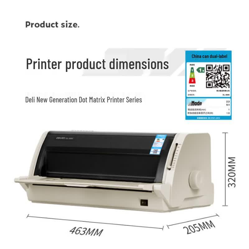 Deli DL-690K High-Speed Dot Matrix Printer CN plug (adapter included)