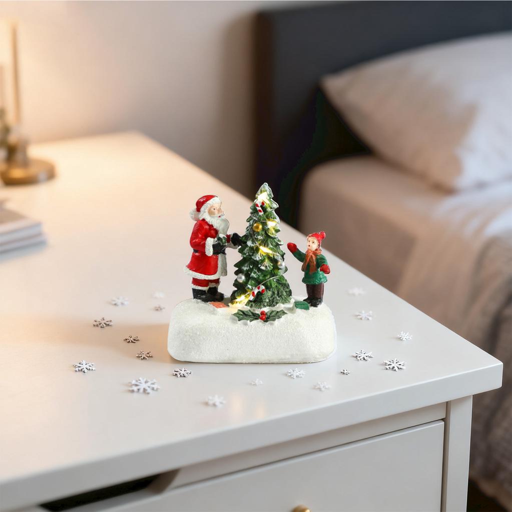 Elderly & Child Snowman Figurine Set - Heartwarming Winter Decor For Family-Friendly Holiday Display