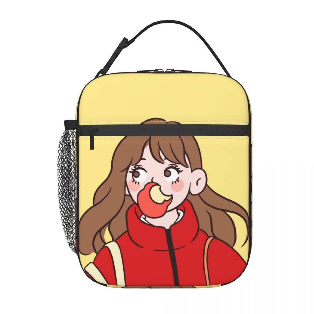 Cartoon Fashion Girl Insulated Lunch Bags for School Office Sport Car Portable Cooler Thermal Bento Box Women Children