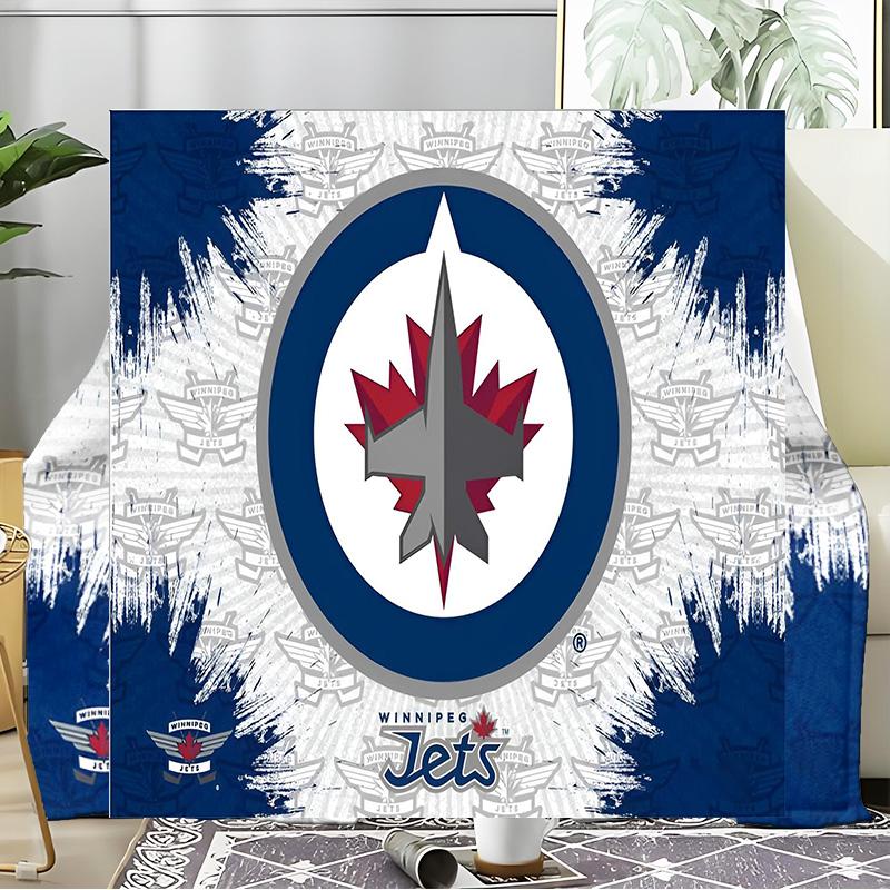 Winnipeg Jets Blanket Flannel Throw for Sofa, Travel, Camping, Livingroom, Office, Chair and Bed Soft and Warm Holiday Birthday gifts