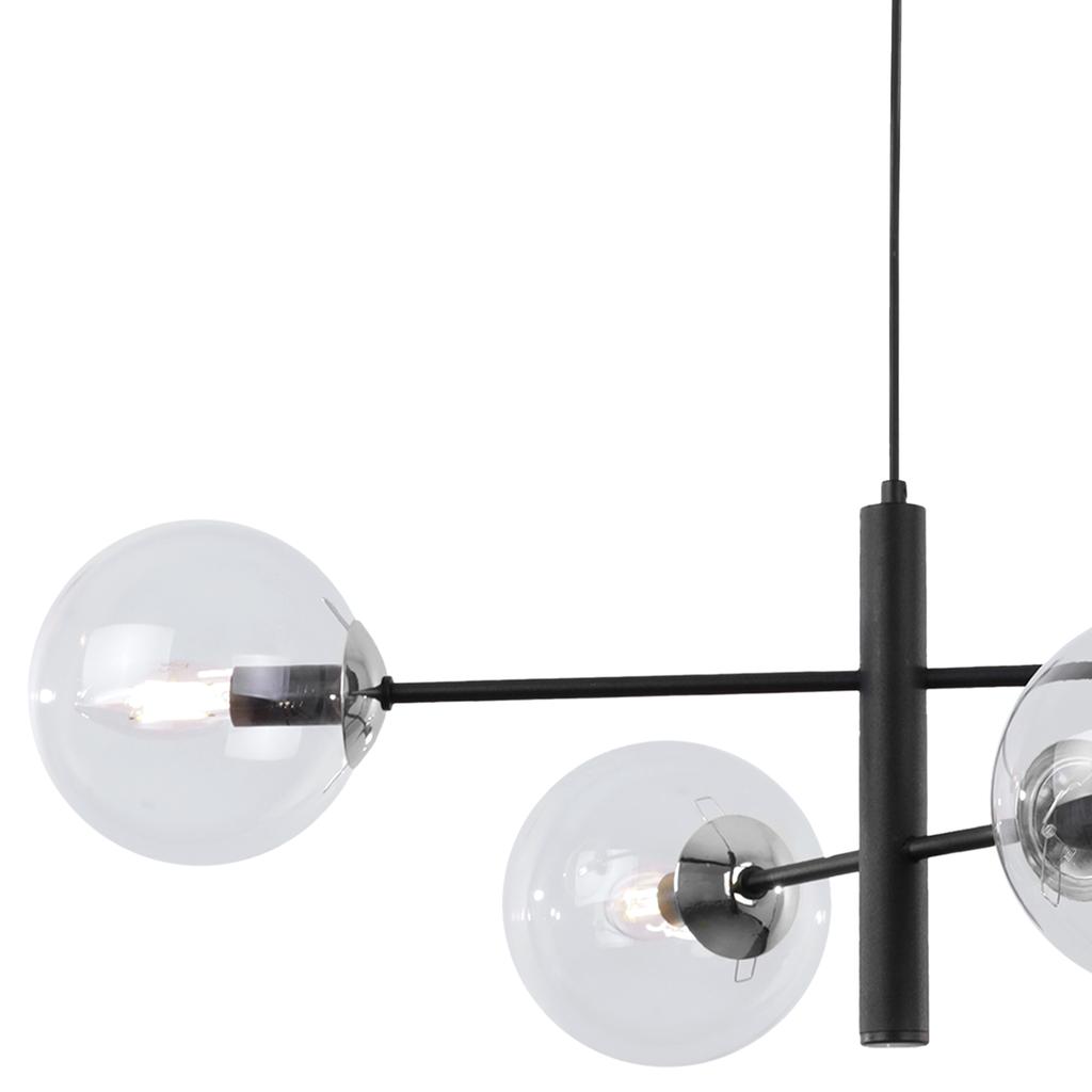 Vicenza Hanging Lamp Black-Chrome 4-Flat Clear Lamp E14
