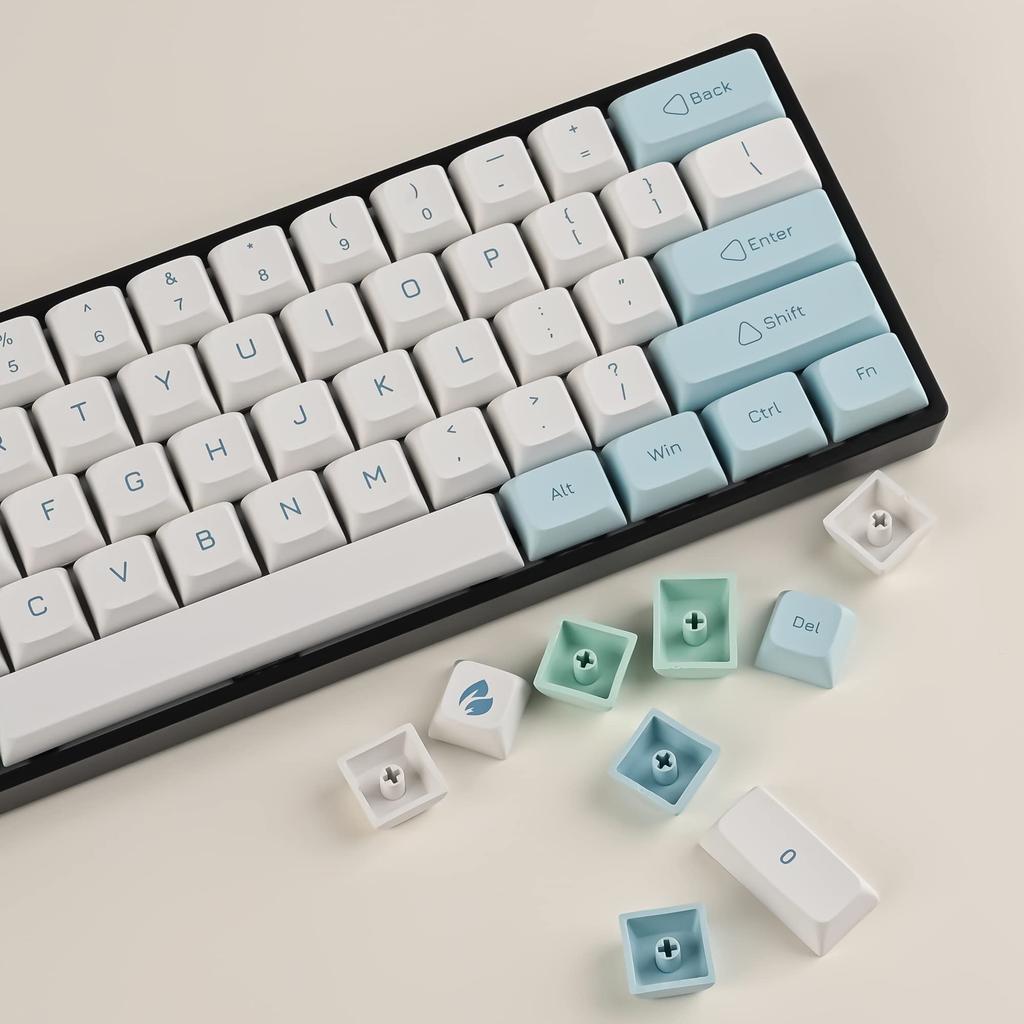 XDA Profile PBT Keycaps 60%, 137 Keys Custom Gaming Keycaps for ANSI US and ISO UK Layout Dye-Sublimation Cherry Gateron MX Switch Mechanical Keyboard