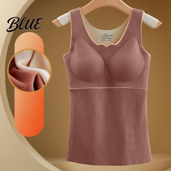 Stable Vest Women Winter Fall Chest Pads Thermal Thick Soft Seamless Breast Support Sleeveless Pullover Solid Color Bottoming Top Underwear