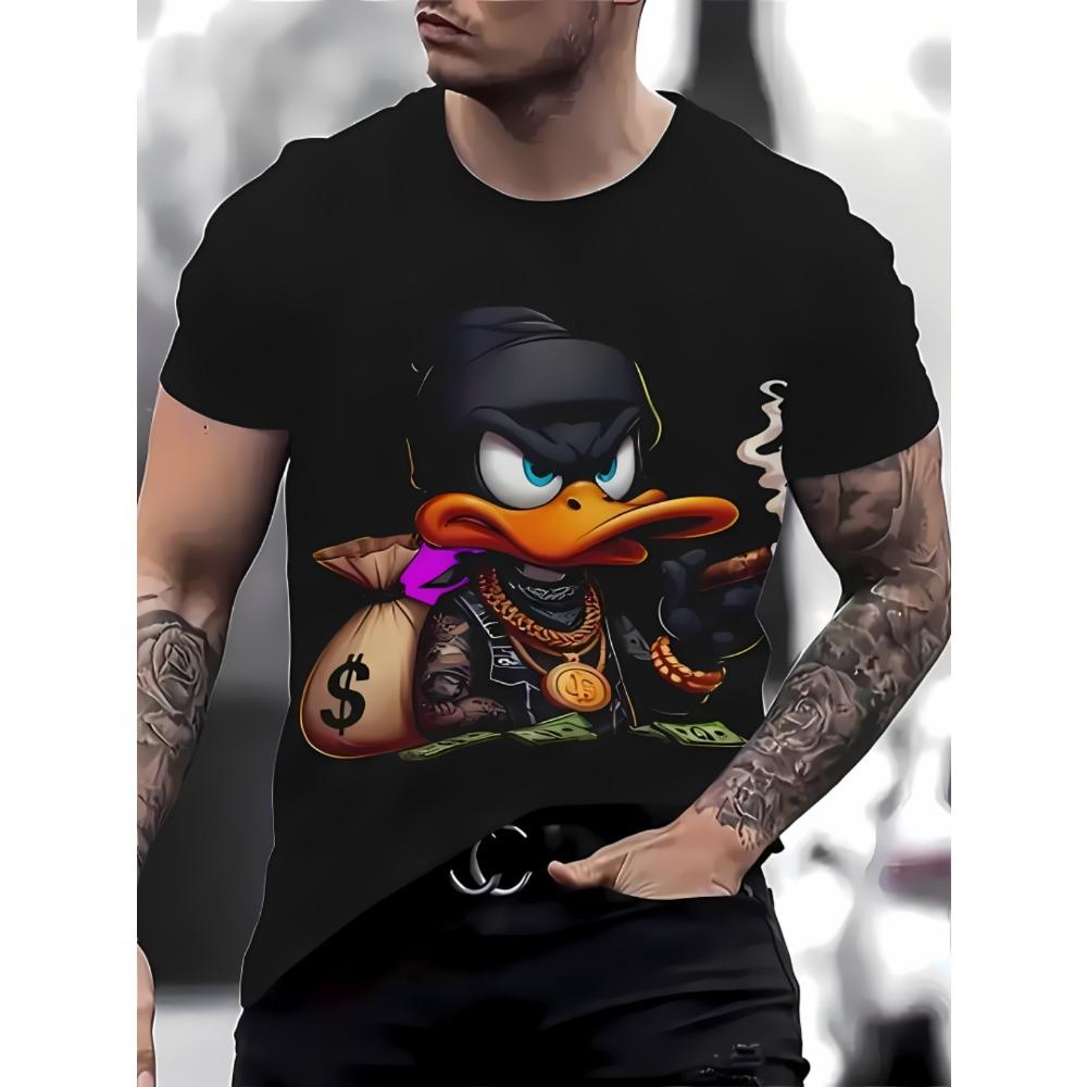 2026 Summer New Men s T-shirt Cartoon Fun Pattern Summer Loose and Casual Men s Round Neck T-shirt M