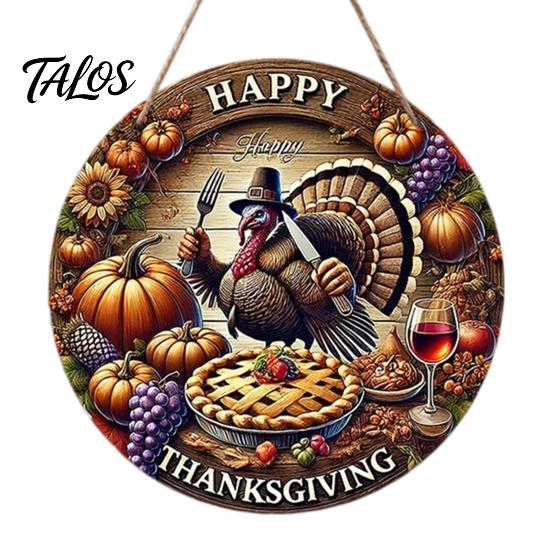 Harvest Festival Party Supplies Welcome Sign for Front Door, Rustic Wooden Hanging Pumpkin Art Entryway with Hemp Rope, Autumn Plaque Fall Porch
