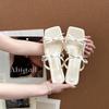 Stylish and simple versatile bow with cool slippers women's 2025 summer versatile skirt open-toed cool slippers