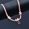 Stainless Steel Black White Hollow CZ Star Rose Gold Silver Color Necklace for Women Jewelry  New Arrival 334 KO2