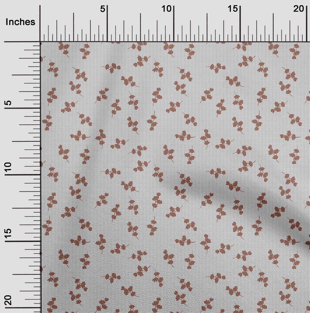 oneOone Cotton Poplin Brown Fabric Floral Sewing Craft Projects Fabric Prints By Yard 42 Inch