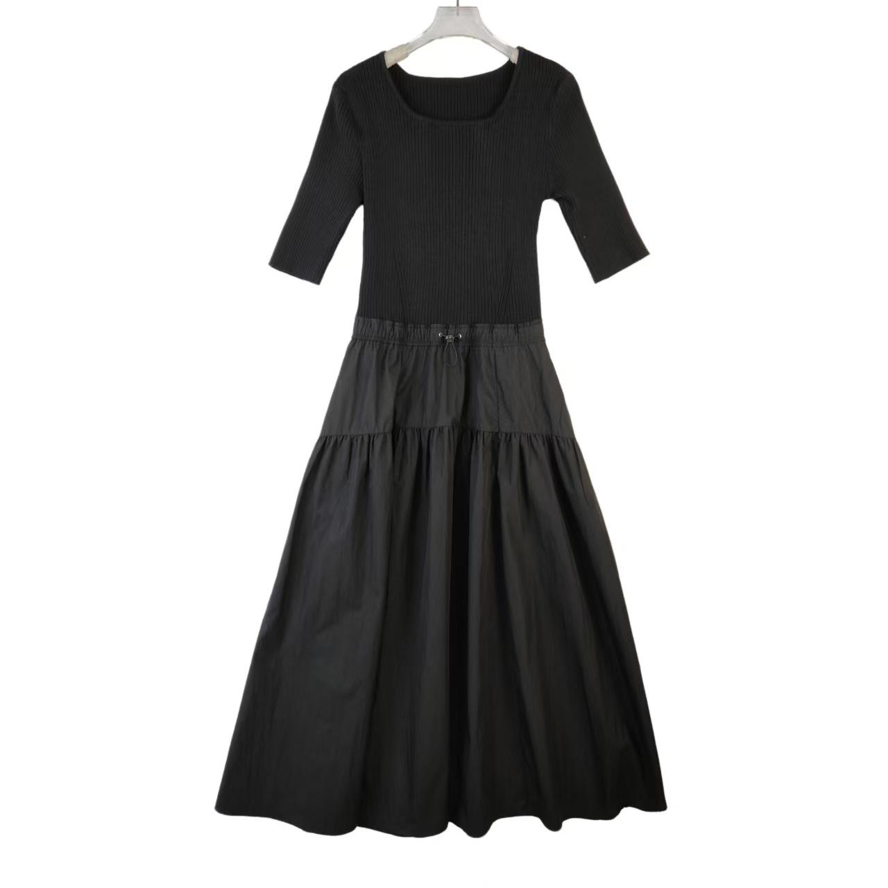 

Women s Round Neck Mid-Sleeve Patchwork Midi Dress - XHPB340 Fashion Style 77