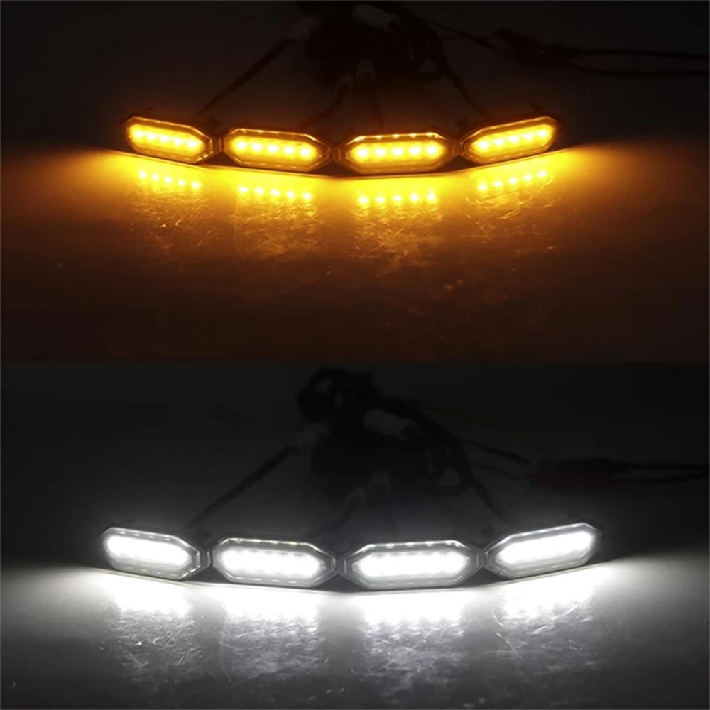 4Pcs LED Front Grille Light White & Amber for Suzuki Jimny JB64 JB74 2019-2021