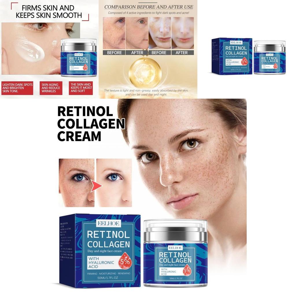 Eelhoe Retinol Collagen Cream For Smooth Radiant Skin Reduces Fine Lines And Dark Spots