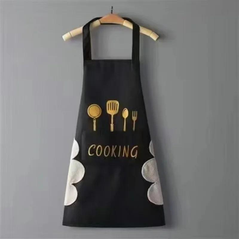Apron Waterproof Oilproof Cooking Apron Kitchen Work Clothes Home Cooking Cleaning Men and Women Universal Sleeveless Apron