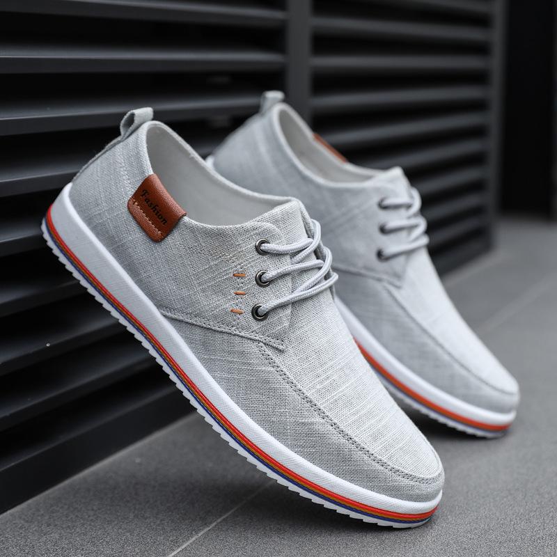 Summer Large Size Linen Lace-Up Casual Shoes for Outdoor Sports