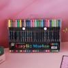 Dual-Tipped Two-Color Acrylic Marker Pens, Non-Smudging Watercolor Brush Pens for Students, Ideal for Coloring, Doodling, and Drawing.