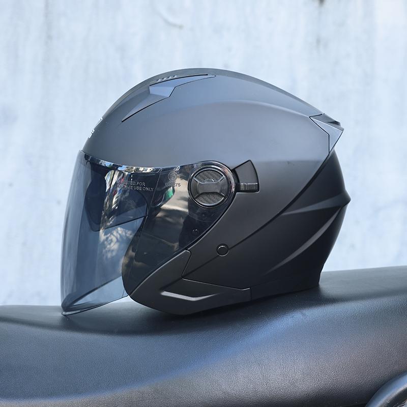 Orz-705-Retro Half Helmet Men's and Women's Four Seasons Dual Lens Electric Bicycle Helmet Pedal Universal Coverage Helmet
