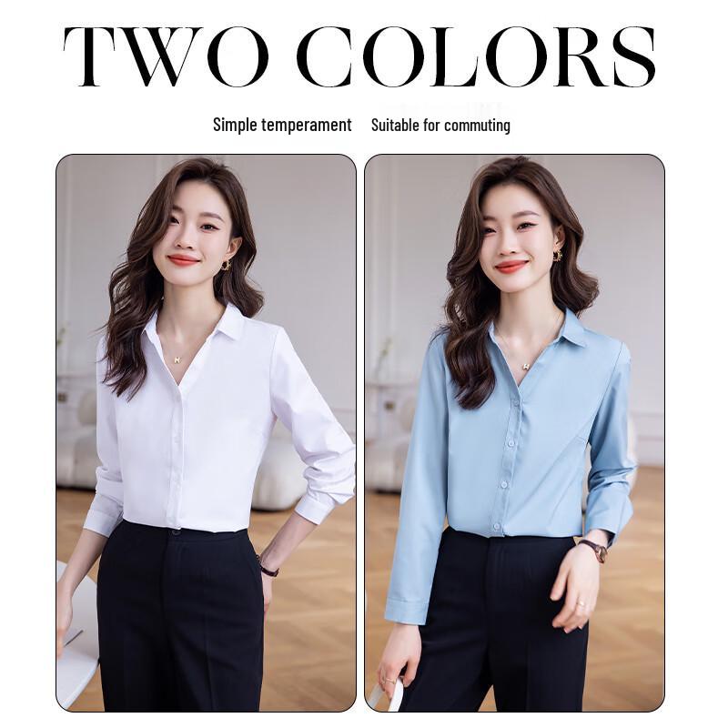 Women's V-Neck Long Sleeve Professional Blouse
