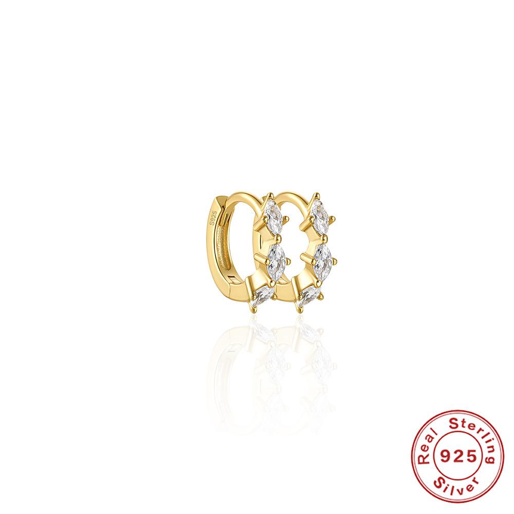 

Серьги из стерлингового серебра 925 пробы, простые, универсальные, для повседневной носки, с бриллиантами конский глаз , разных размеров 925 Silver