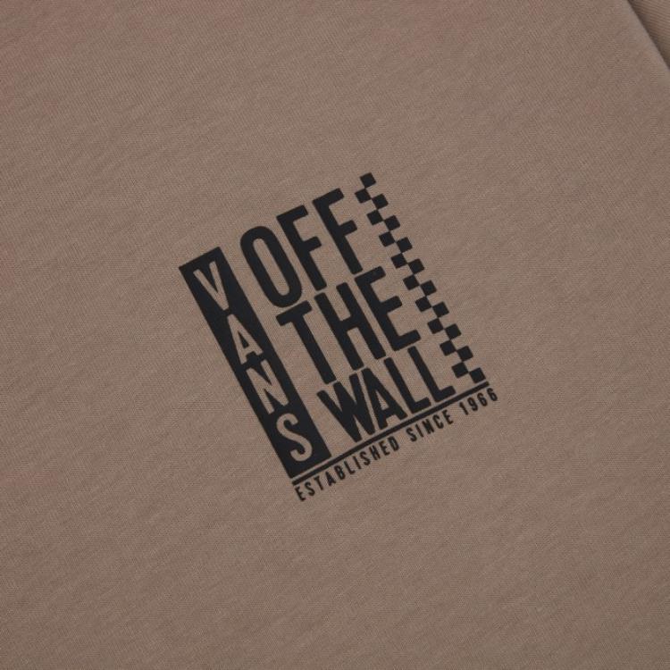 Vans Mountain Style Color Block Personality New Trend Letter Print Round Neck Short Sleeve T-Shirt Men Tops Light-Brown VN000BZ0YEH1