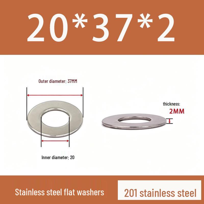 201 Stainless Steel Rust-proof Flat Washer - National Standard Hardware Fasteners with Complete Specifications, In Stock.