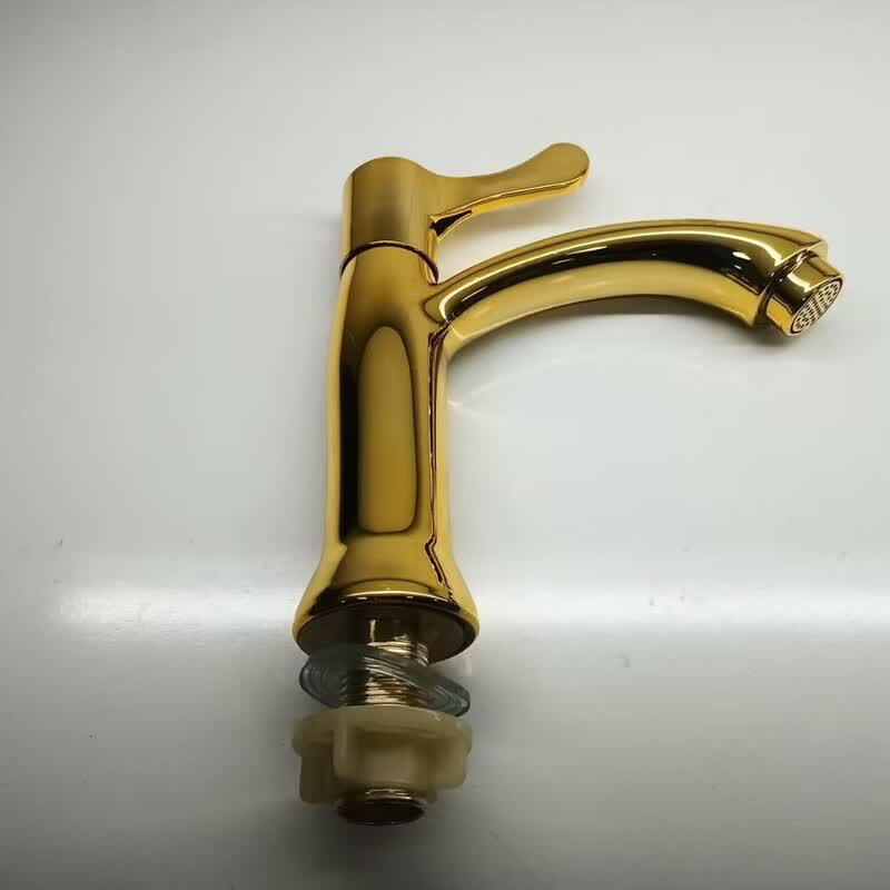 OEING Gold Fishtail Single Cold Deck-Mounted Faucet