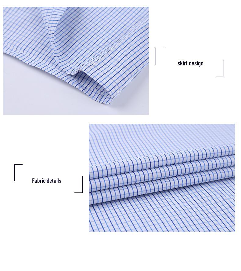 Men’s Striped Business Casual Long Sleeve Shirt, Iron-Free Slim Fit, Square Collar