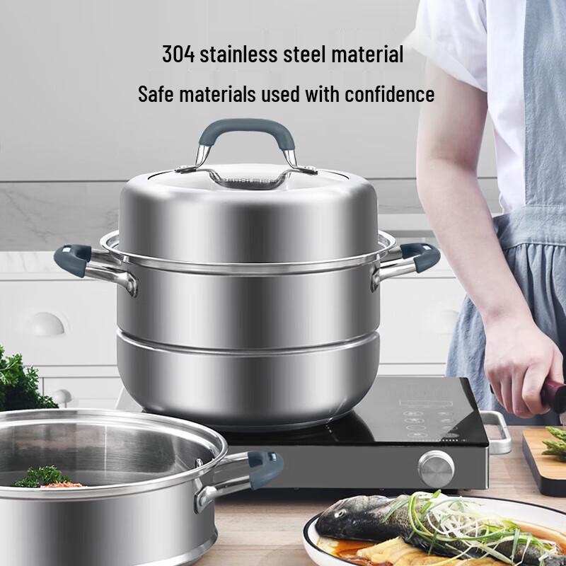 Kangbahu 304 Stainless Steel 3-Layer Multi-functional Steamer Pot