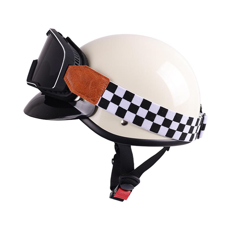 Retro Motorcycle Half Helmet, Scoop Helmet Cruising Motorcycle Helmet, Universal for All Seasons