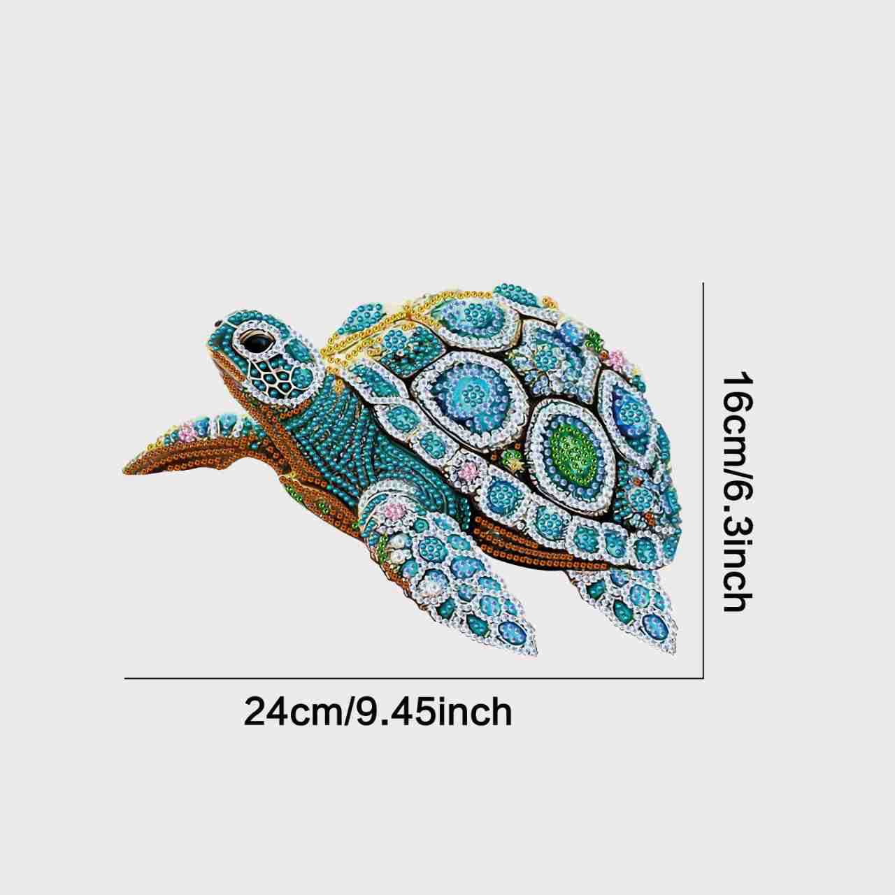 Handmade DIY Diamond Painting Pendant, Acrylic Turtle Home Decoration Diamond Painting 16x24cm