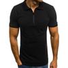 Style Simple Men's Solid Color Lapel Leisure Short Sleeves T-shirt Polo Short Sleeve  Men's Polo T Shirts