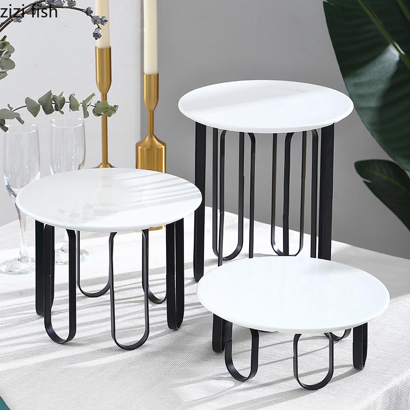 Metal Ceramic Cake Stand High Footed Dessert Plate Dim Sum Rack Bread Plate Fruit Plates Refreshments Tray Sushi Plates
