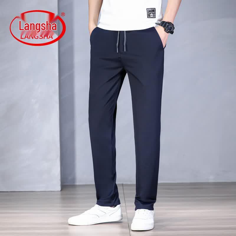 LangSha Men s Summer Lightweight Casual Straight-Leg Pants 2XL